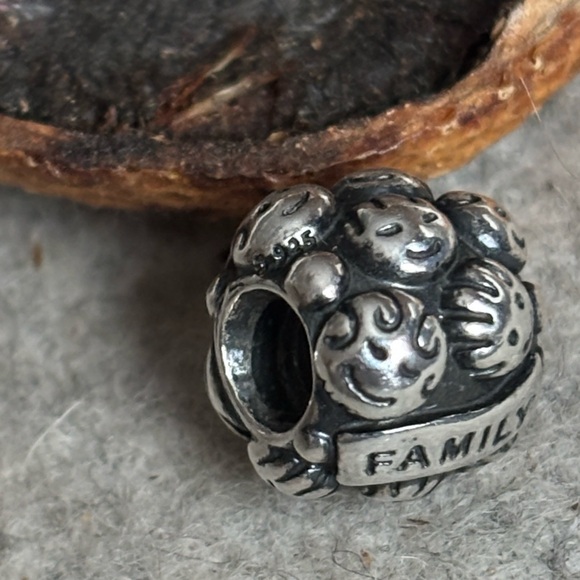 PANDORA Love & Family Charm Authentic Sterling Silver Smiling Faces Engraved - Picture 9 of 14